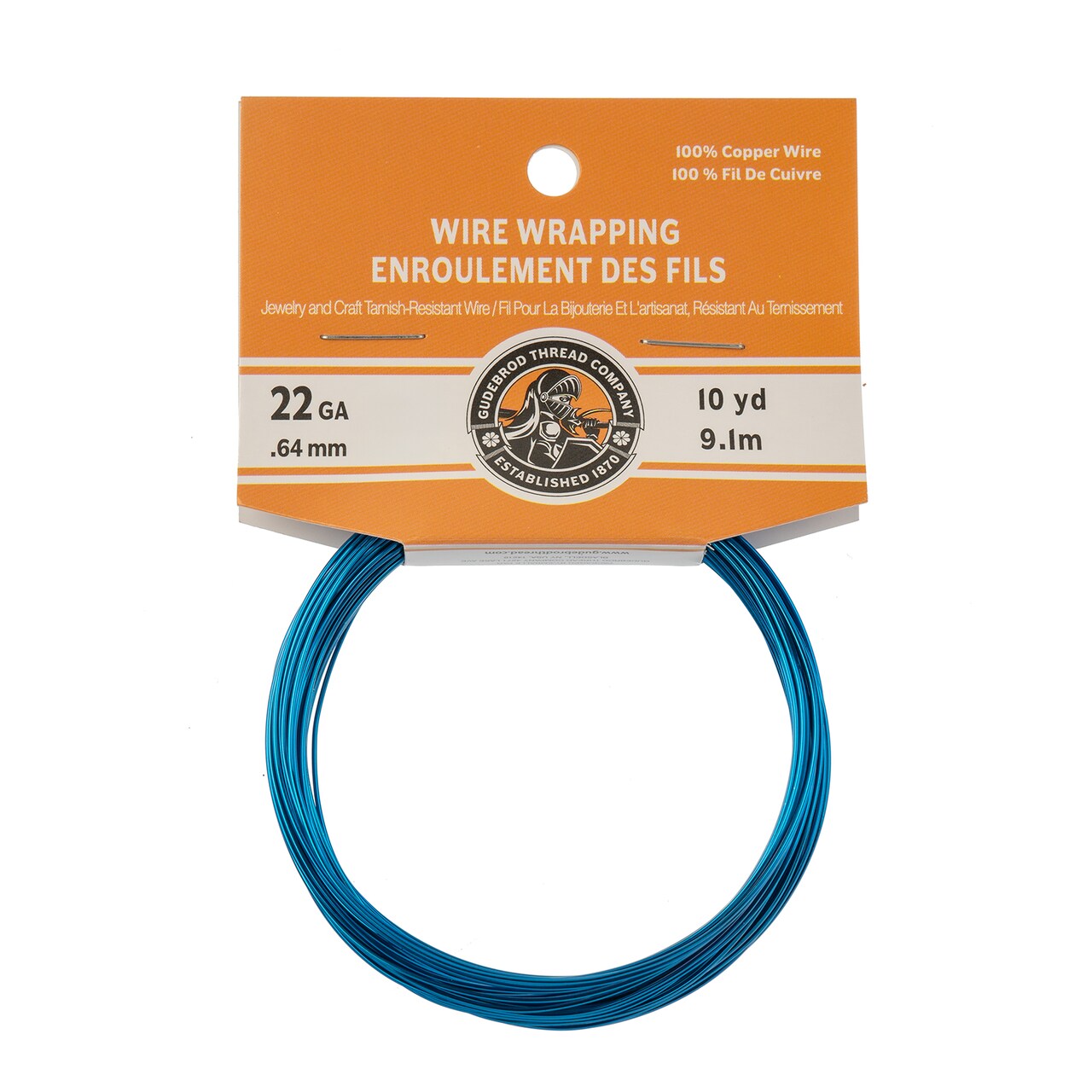 Gudebrod 22 Gauge Non-Tarnish Colored Copper Wire, 30ft. | Made in USA